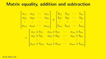 Matrix equality, addition, and subtraction
