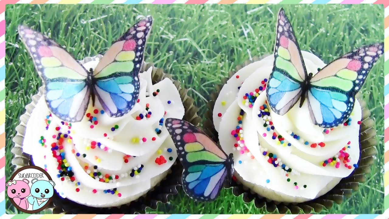 BUTTERFLY CUPCAKES, RAINBOW BUTTERFLY CUPCAKES, BUTTERFLY CAKE YouTube