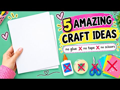 5 Amazing Paper Craft Ideas | No Glue, No Tape, No Scissors | Easy Origami Crafts #diy