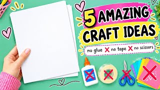 5 Amazing Paper Craft Ideas | No Glue, No Tape, No Scissors | Easy Origami Crafts #diy