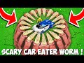 How to ESCAPE FROM THE SCARY CAR EATER WORM in Minecraft ? DEADLY TRAIN EATER !