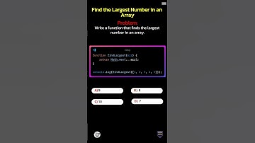 Find the Largest Number in an Array || JS PROBLEM SOLVING QUIZ |#javascriptinterview #javascriptdev