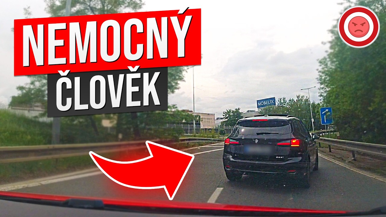 Agresivní Řidič Zastavil Provoz Přes Ruční Brzdu!