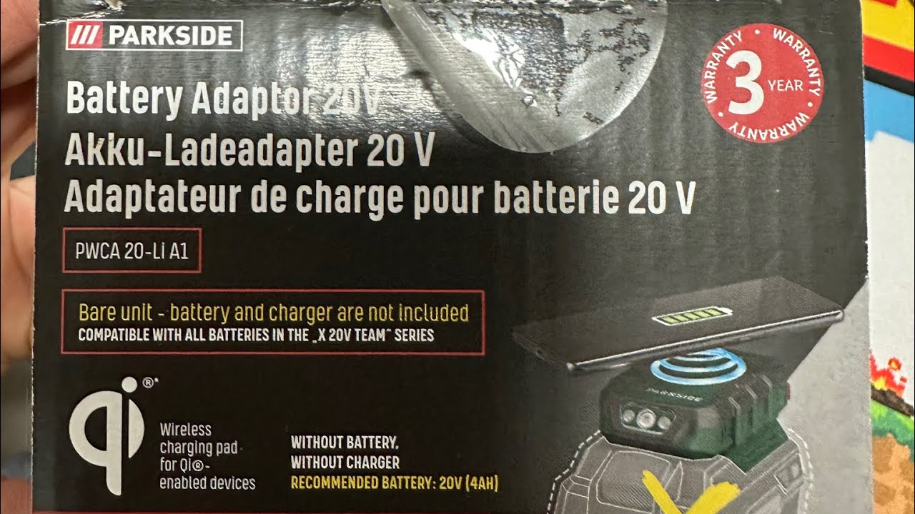 Parkside Battery Adaptor 20v PWCA 20-Li A1 | Parkside Aku adapter 20v -  YouTube | Akkus & Ladegeräte