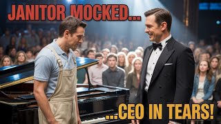 “Single Dad Janitor Shocked Everyone on Piano — Even the CEO Broke Down in Tears”