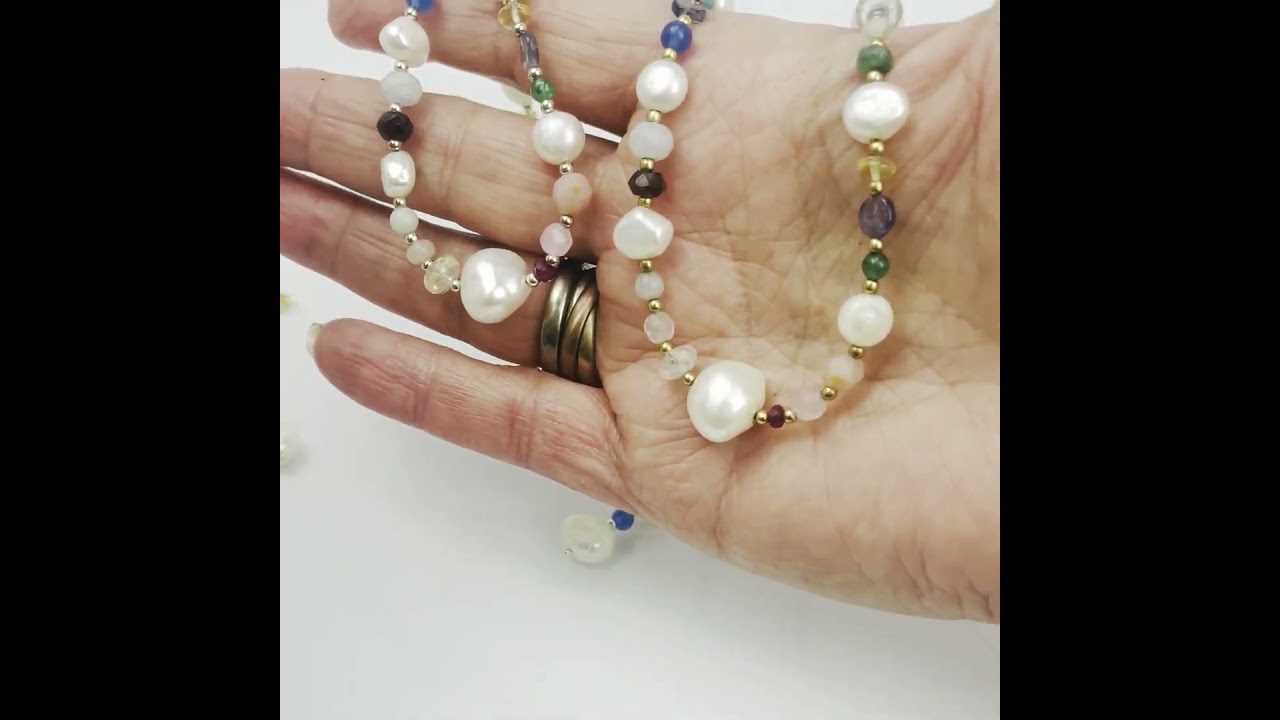 Real Gemstone Necklace and Earring Set  Unique Jewellery Gift for Her