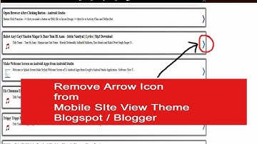Remove Arrow Icon from Blogger Blogspot Mobile Theme - HINDI