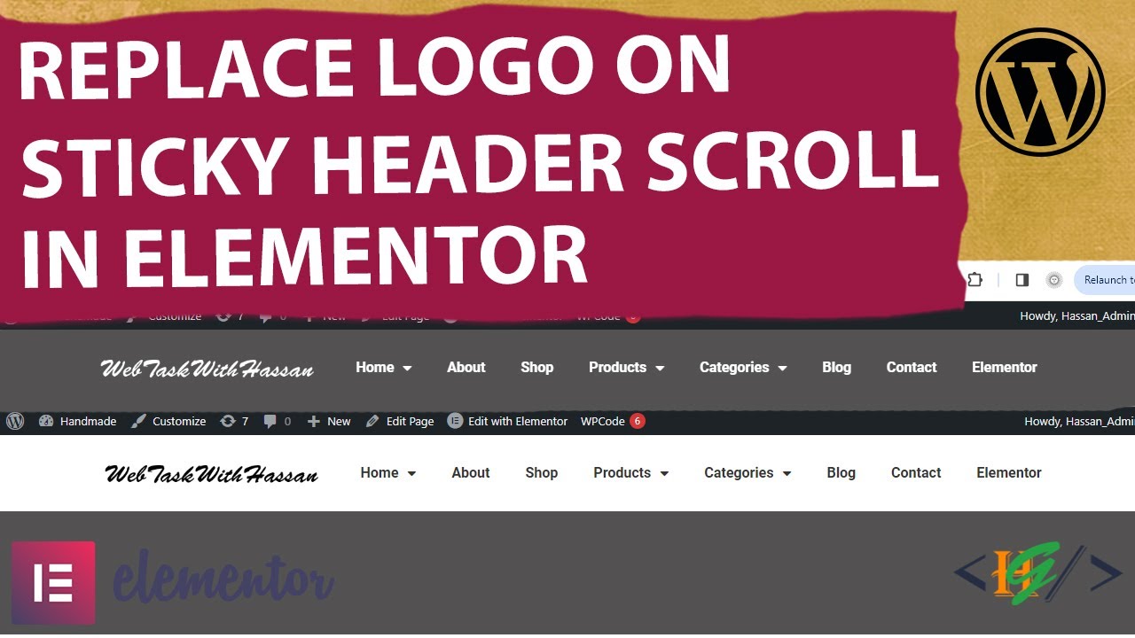 How to Change / Replace Logo on Sticky Header Scroll in Elementor ...