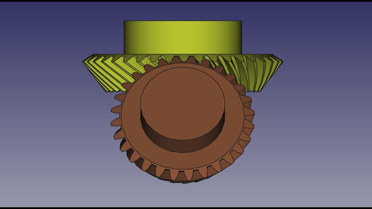FREECAD 179 BEVEL GEAR MOVEMENT YouTube