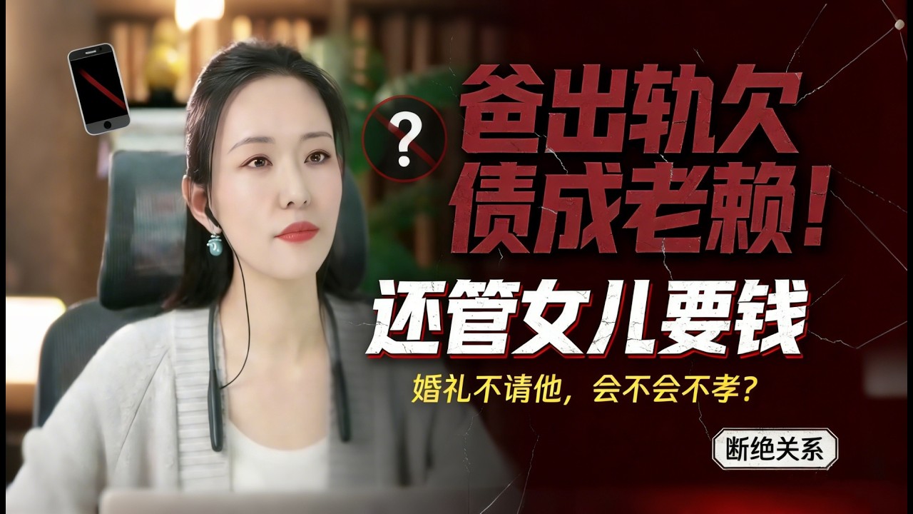 爸出轨欠债成老赖，还管女儿要钱！女孩哭问：婚礼不邀请他，会不会不孝？