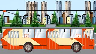 Пазл. Троллейбус. Городской транспорт для малышей Пазл. Троллейбус. Городской транспорт для малышей