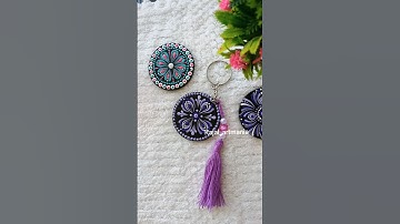 Dot Mandala Key Chain Design for beginners with tassels #keychaindesign #tassels #dotmandala #viral