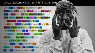 2Pac - Me Against The World Rhyme Scheme Highlighted