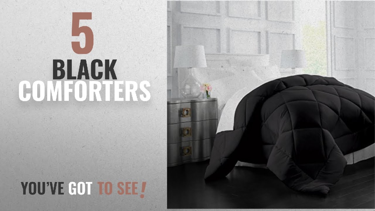 Top 10 Black Comforters  [2018]: Egyptian Luxury Goose Down Alternative Comforter - All Season -