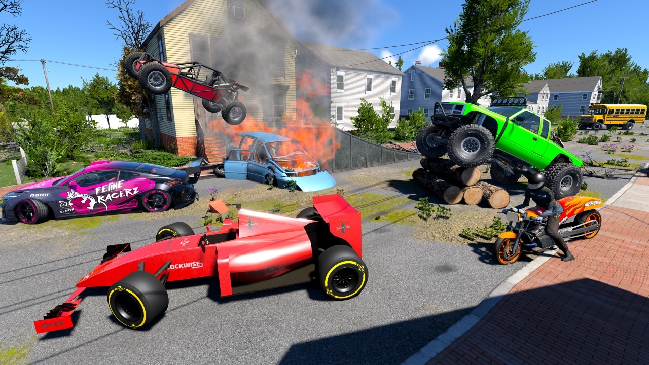 Racing Random Cars in Abandoned City