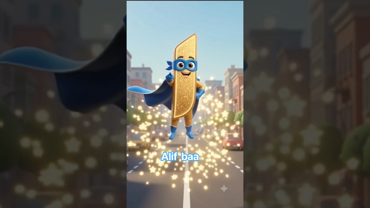 Alif Baa Superhero Cartoon 🦸‍♂️ | Arabic Alphabet for Kids #Shorts #KidsLearning