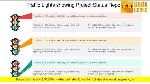 Traffic Lights Showing Project Status Report Ppt Powerpoint Presentation Gallery Diagrams