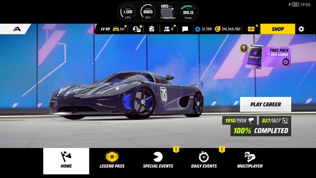 Asphalt Legends Live - MP1 MP2 2/9/2026 With Tab Legion Y700 8