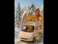 Cozy Snow Dream RV with Cloud Rooftop ❄️☁️🚐 #shorts #rv #bus #luxurybus #aivideo #ai #aianimation