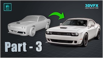 Dodge car Modeling in Maya #model Part 3