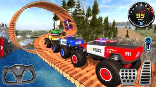 Impossible Car Mega Stunts Ramp Simulator #3 - US Police Monster Truck Driving 3D - Android GamePlay screenshot 2