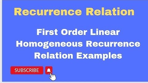DMS Unit 1 : first Order Linar Homogeneous Recurrence Relation Examples