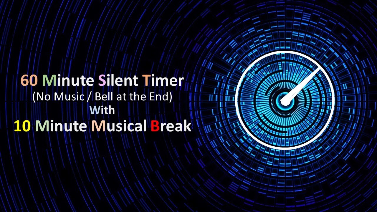1Hr/60 Minute Silent Timer (No Music/Bell at the End) &10 Min Musical