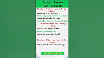 Active to Passive (WH - Question)) | 10 minute class | #shorts