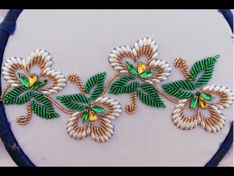 hand embroidery design,border line embroidery beads and stone