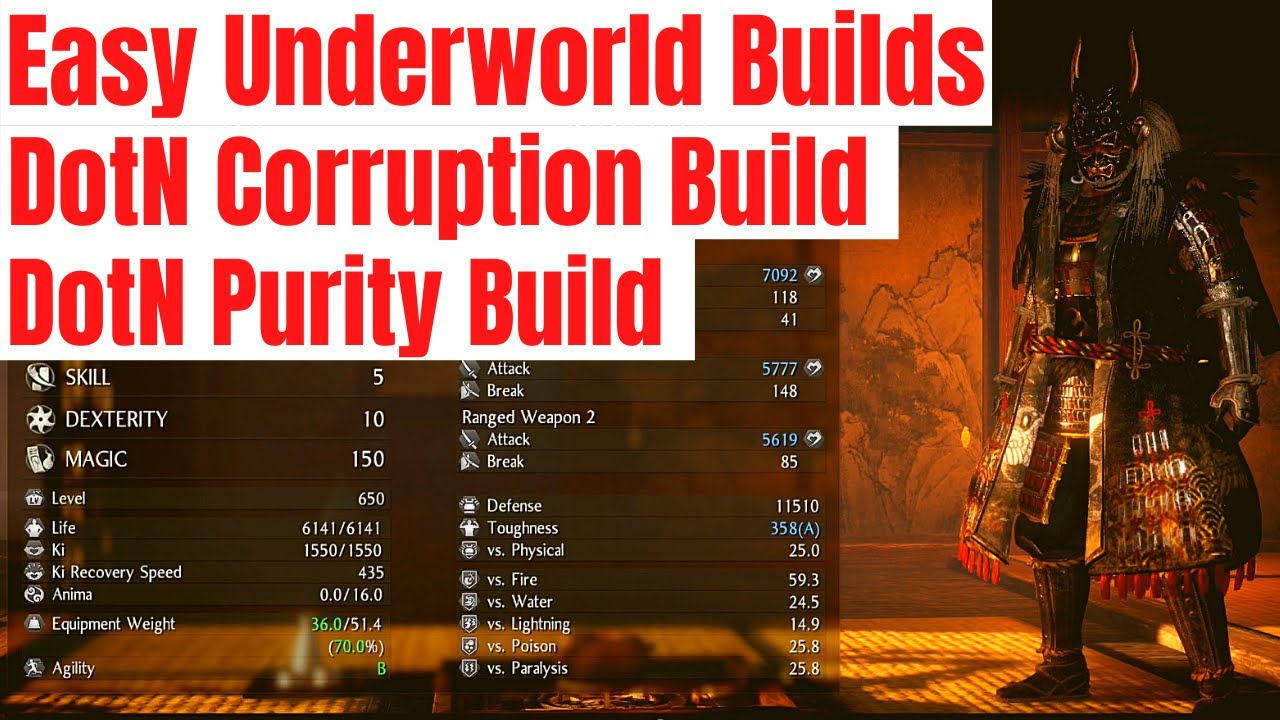 Nioh 2 Easy DotN Builds for Beating the Underworld! (Overpowered Tips