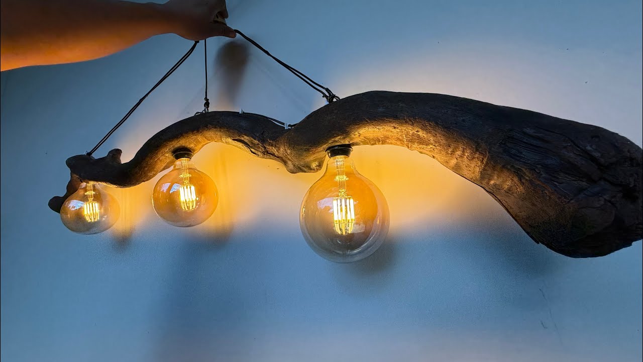 Les enseño a fabricar una lámpara artesanal con una rama seca 