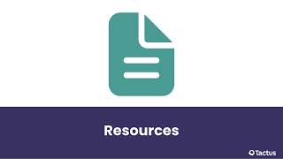 Resources in the Tactus Virtual Rehab Center