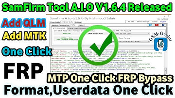 SamFirm Tool A.I.O V1.6.4 installer,Add  QLM One Click(EMMC,UFS), MTK One Click FRP Format Userdata,