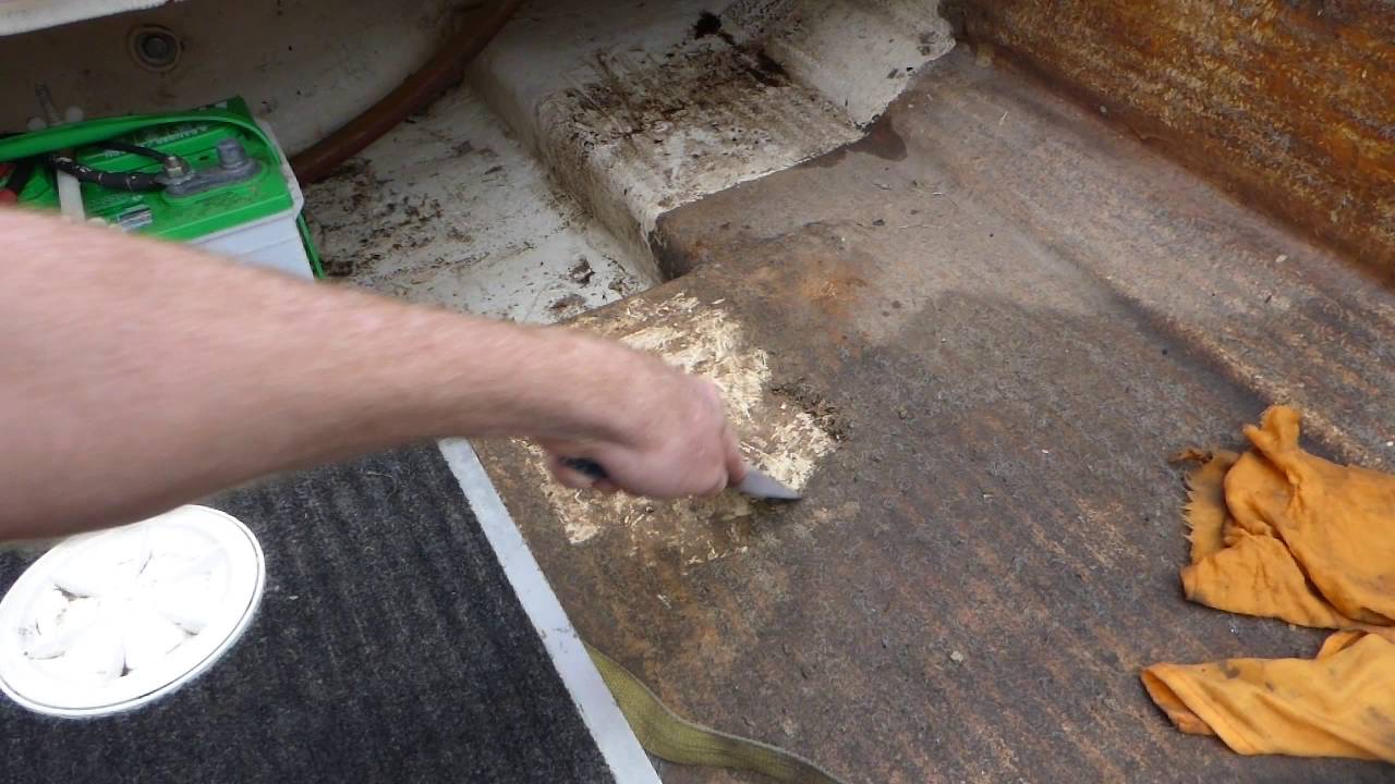 Remove Old Contact Adhesive from Fibreglass - YouTube