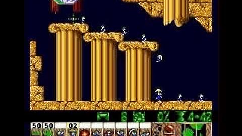 Lemmings (Genesis) - Fun 02: Only Floaters Can Survive This