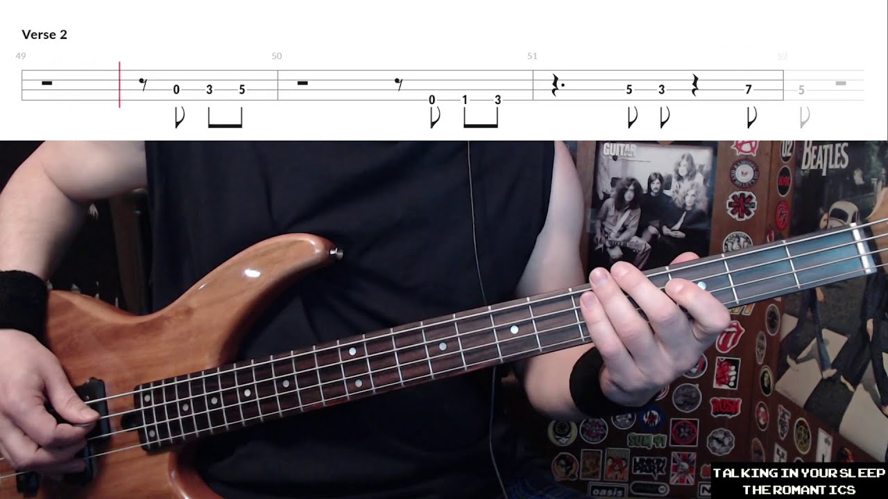 Talking In Your Sleep by The Romantics Bass Cover with Tabs PlayAlong YouTube