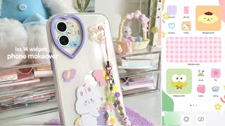 phone transformation  | pastel ios 14 setup, aesthetic phone accessories, cute charms