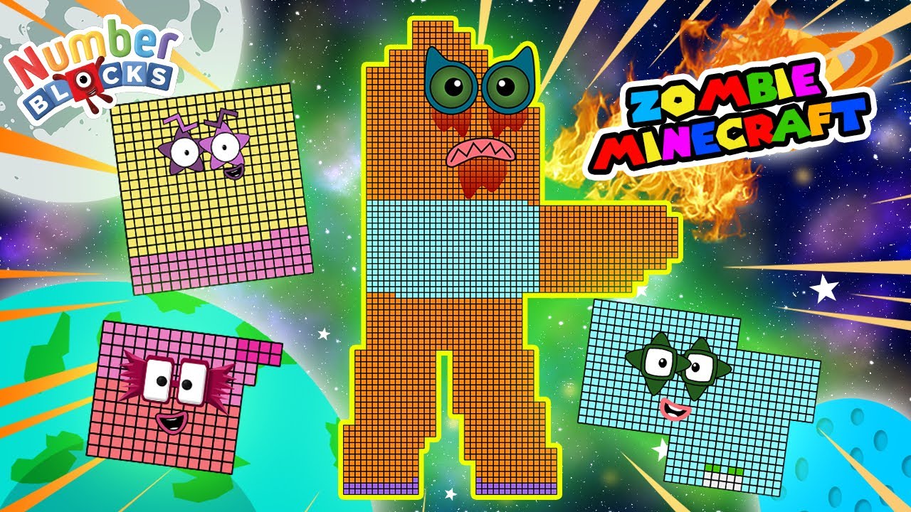 Numberblocks Puzzle Tetris Game 2560 ZOMBIE MINECRAFT ASMR SPACE Fanmade Animation
