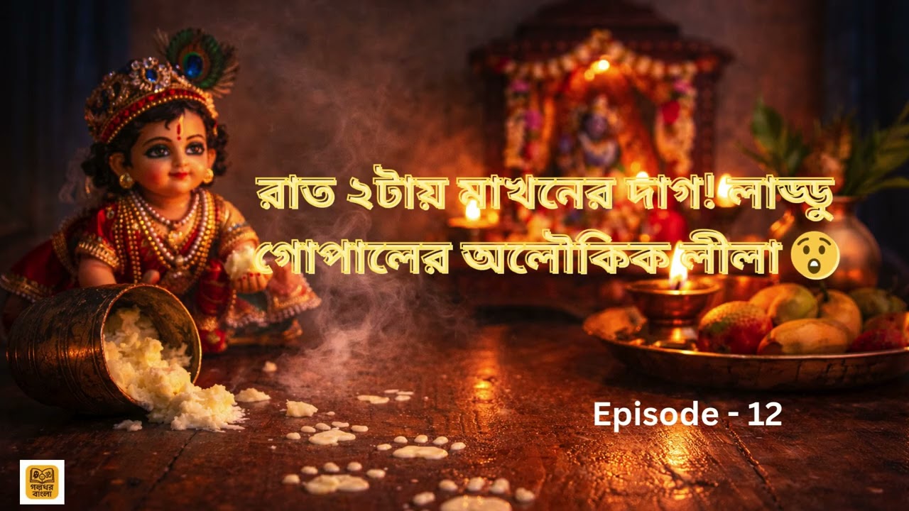 রাত ২টায় মাখনের দাগ! লাড্ডু গোপালের অলৌকিক লীলা 😲#galpogharbangla #everyone