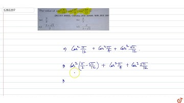 THe value of  `cos^2(pi/12)+cos^2(pi/4)+cos^2((5pi)/12)` is
