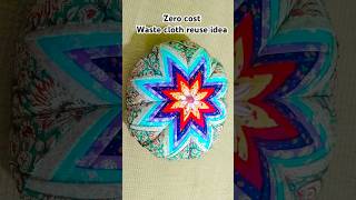 Waste cloth reuse creative idea💡♻️Patchwork pillow cover making at home 🏠#diy #shorts #pillowcover