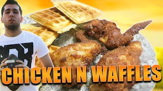 Making Chicken And Waffles Happy Thanksgiving