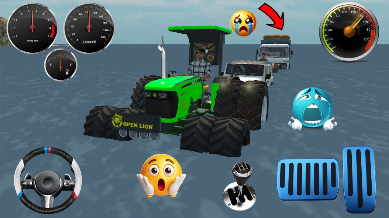 Driving modified 😎 Old Tractor Thar ROXX 🥶 And || Touchan king 👑 Jondher🚜 #indianvechilesimulator3d 