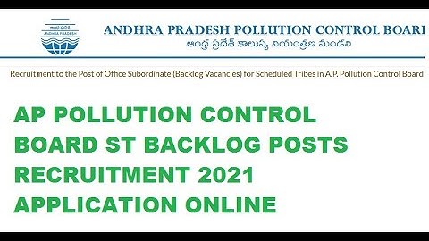 AP Pollution Board ST BACKLOG POSTS ONLINE APPLICATION | AP POLLUTION BOARD  ST BACKLOG POSTS