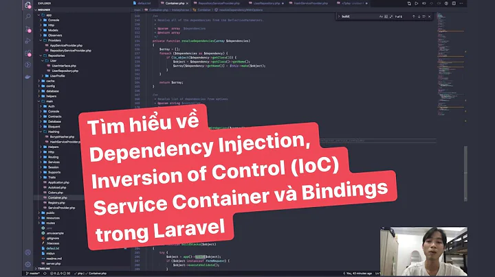 Tìm hiểu về Dependency Injection, Inversion of Control (IoC), ServiceContainer và Bind trong Laravel