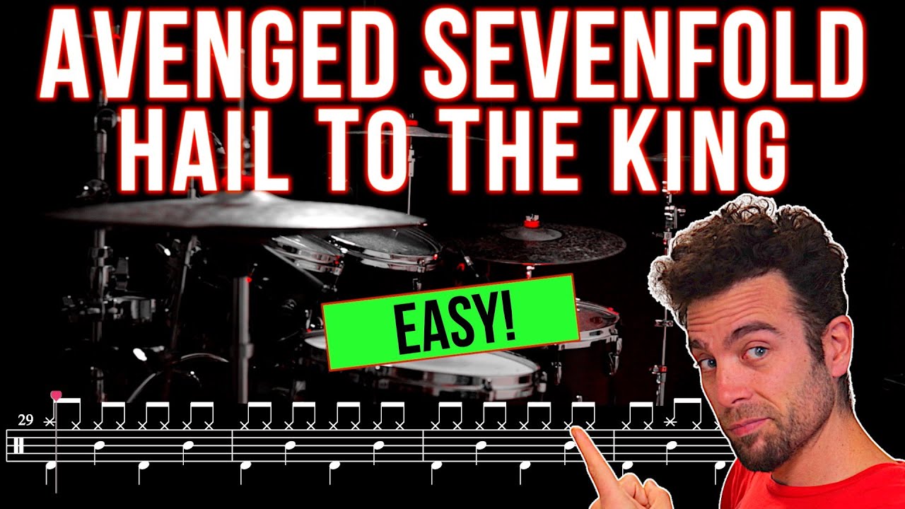 Avenged Sevenfold - Hail To The King - Drum cover (with scrolling drum score)