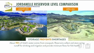 Photos show stark contrast of Jordanelle Reservoir water levels over past 3 years