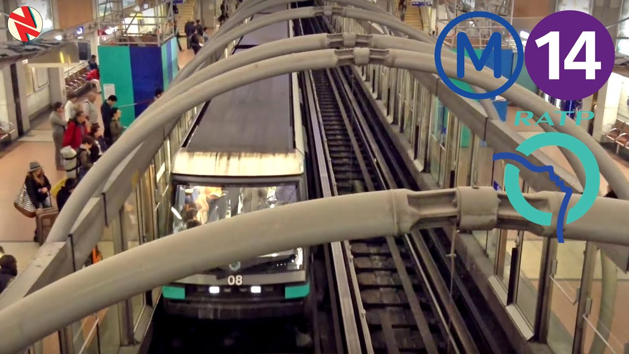 Trenes MP-89CA y MP-05 en Châtelet, Línea 14.