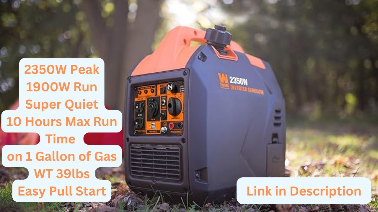 WEN 2350-Watt Inverter Generator, Portable and Super Quiet  (Link to product in the description)