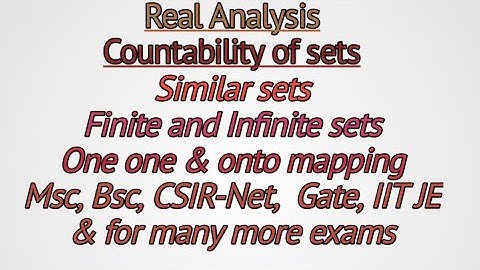 Countability of sets | similar sets | Finite sets , infinite sets| Real analysis: lec-01